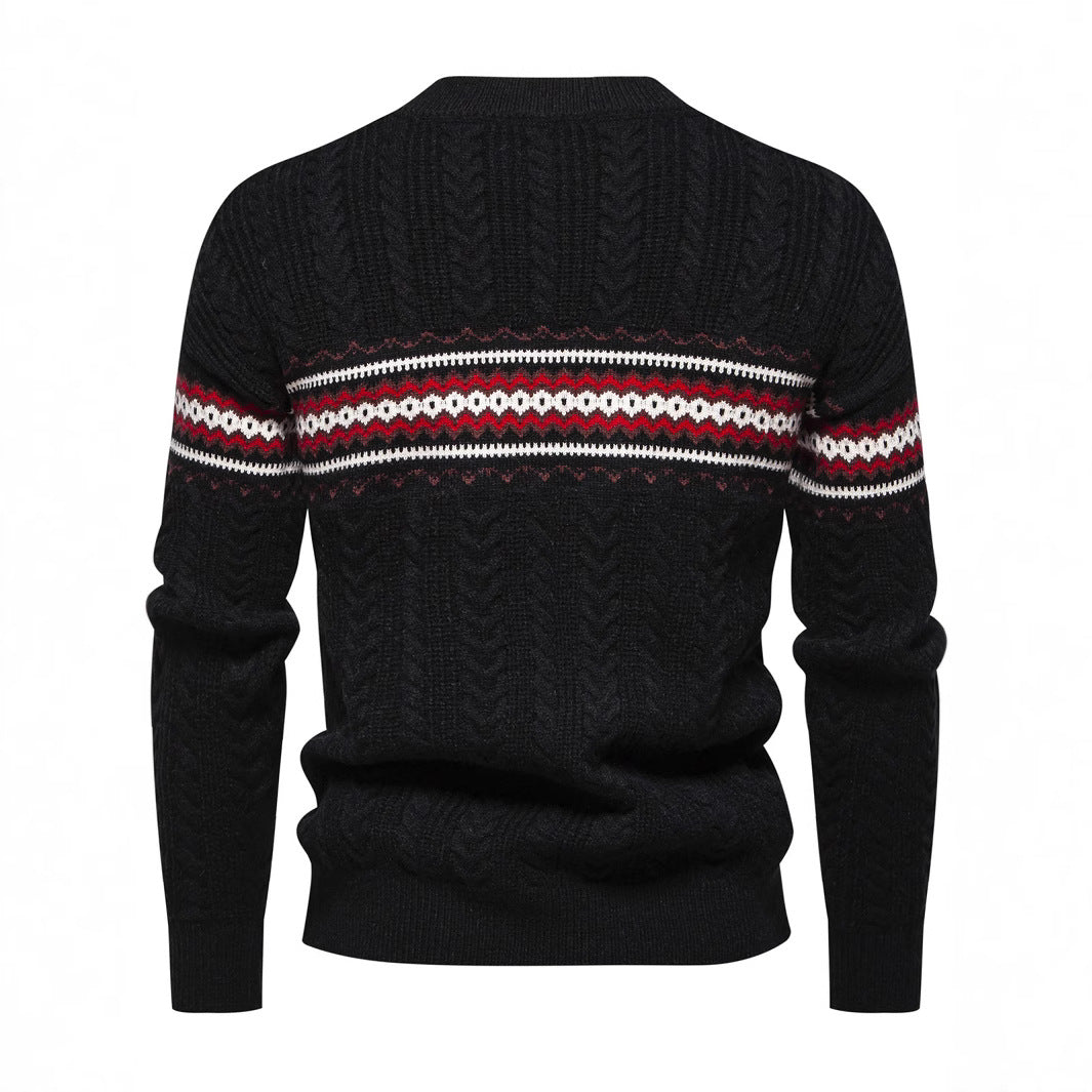 Rundhalset pullover til mænd med print – afslappet sweater