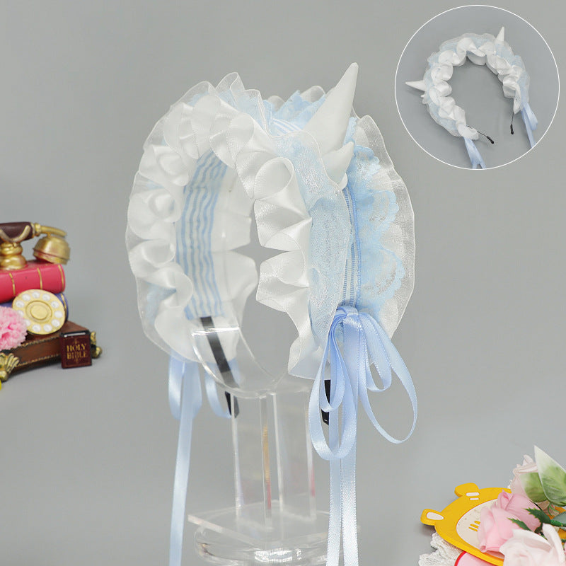 Subculture Gothic Style Devil Horn Y2g Lolita Dragon Horn Hair Band