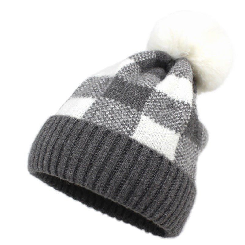 Women's Warm Hat Retro Plaid Wool