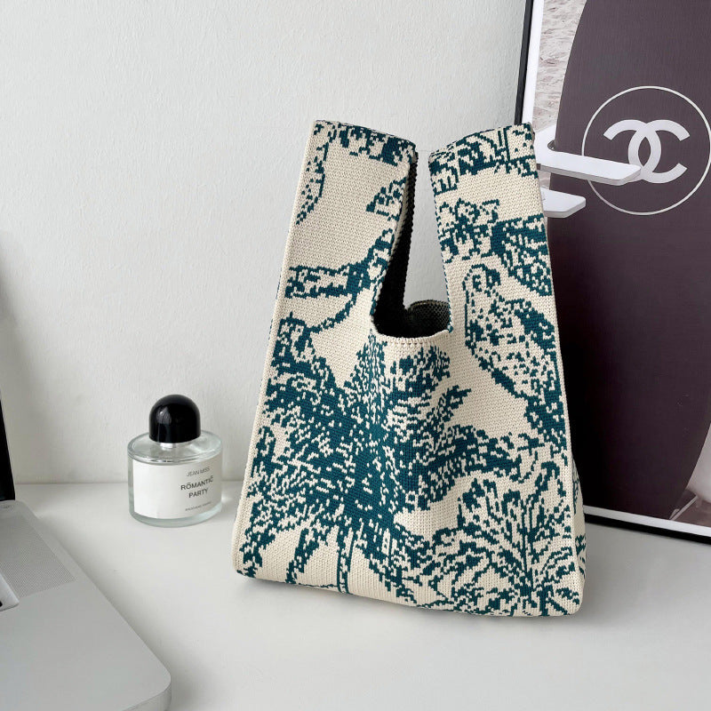 Korean Style All-match Knitted Tote Bag Retro