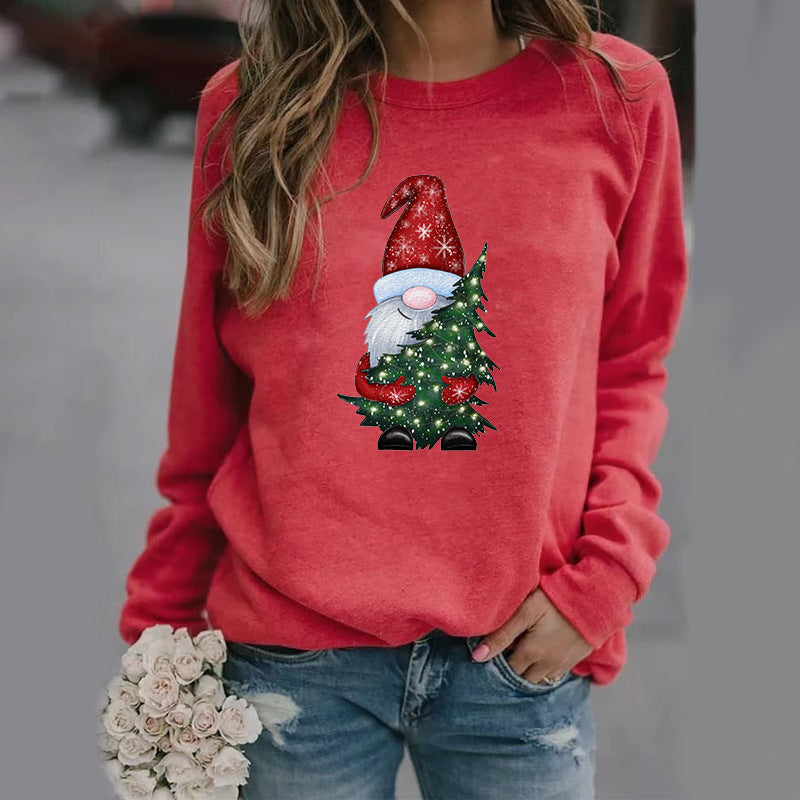 Sød juletryk med krammende grafik, rundhalset pullover