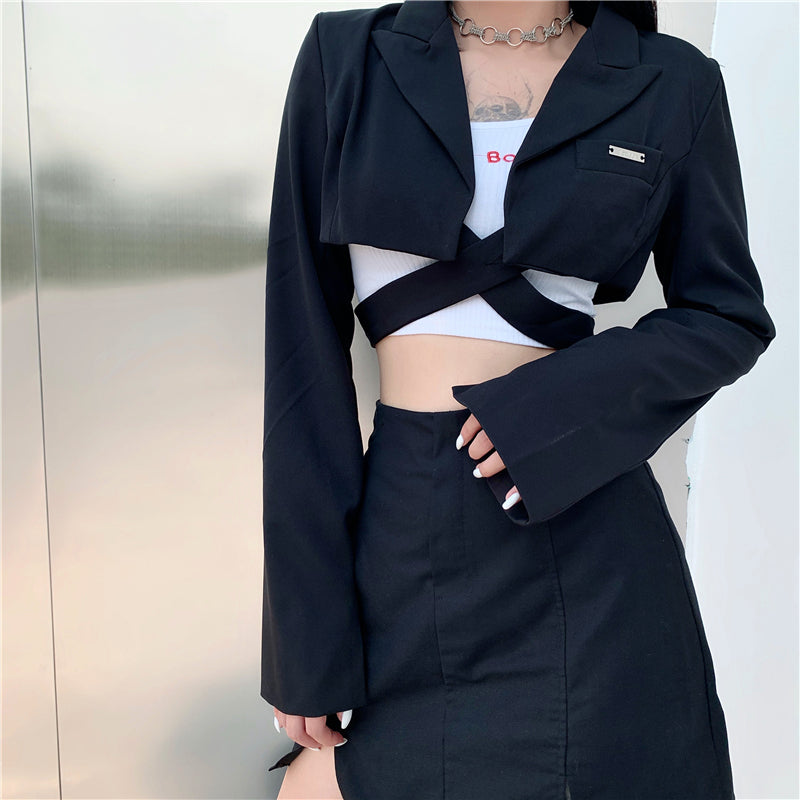 Short Suit Jacket Women's Lace All-match Long-sleeved Cardigan Top