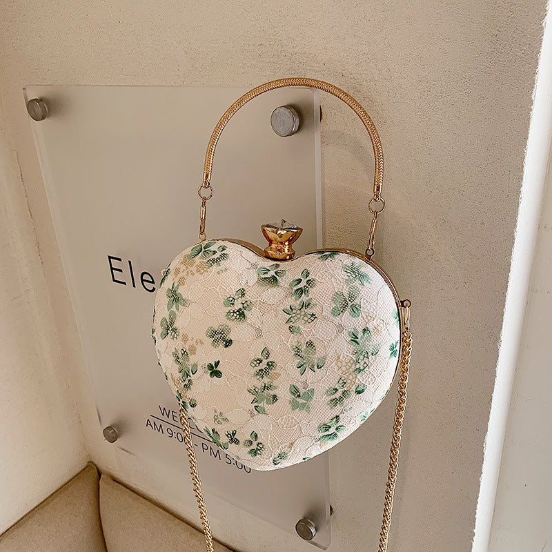 Sød blomstret kæde-crossbodytaske modetaske