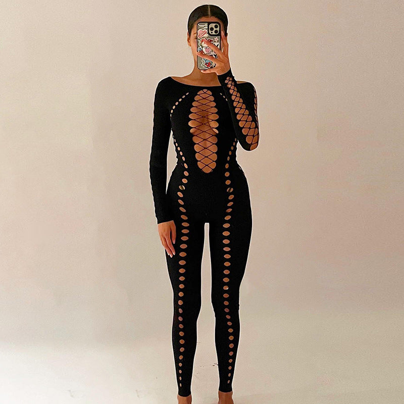 Off-shoulder Langærmet Jumpsuit Til Kvinder
