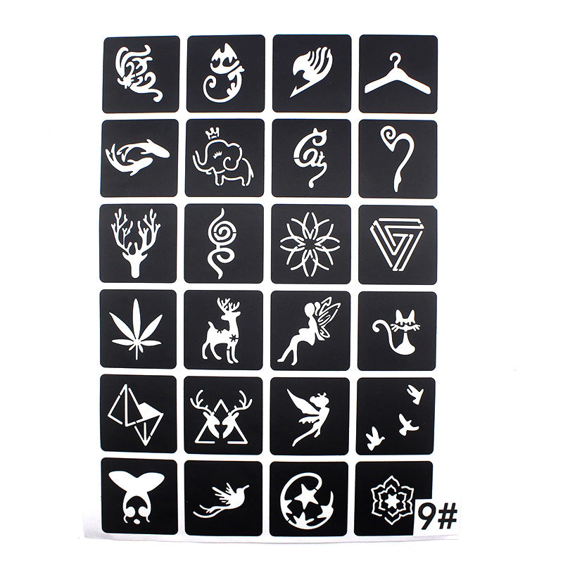 Hollow Tattoo Mold Women's Spray Paint