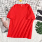 Women's Loose Solid Color Cotton Round Neck