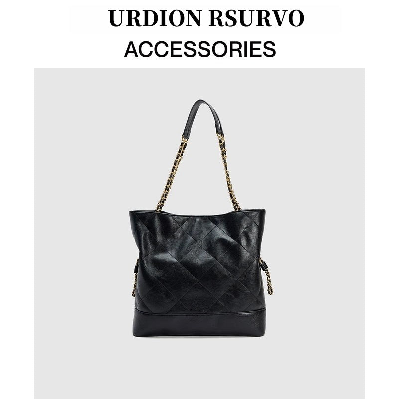Special Design Large Capacity Black Diamond Chain Shoulder Handbag