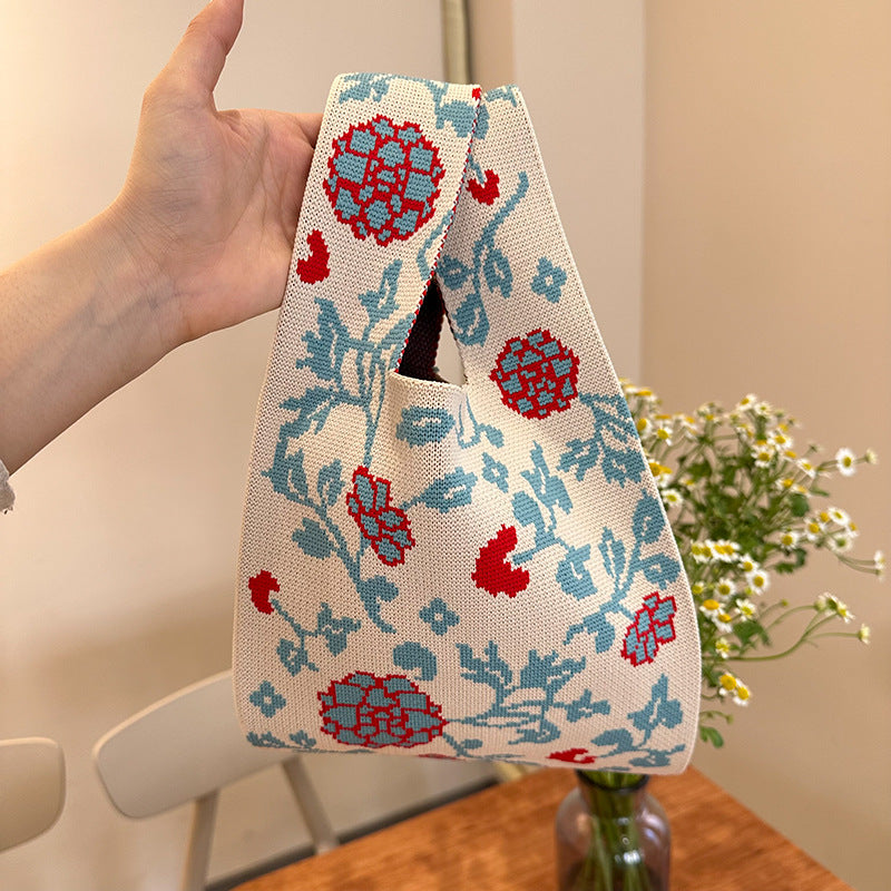 Rose Knitted Vest Handbag For Women