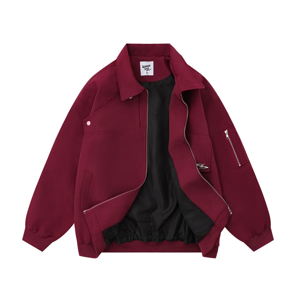 Men's Irregular Stitching Solid Color Baggy Coat
