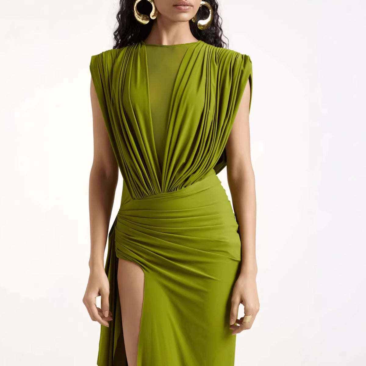 Women's Sexy Slim-fit Sleeveless High-slit Dress