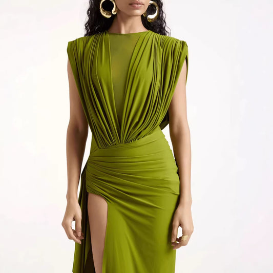 Women's Sexy Slim-fit Sleeveless High-slit Dress