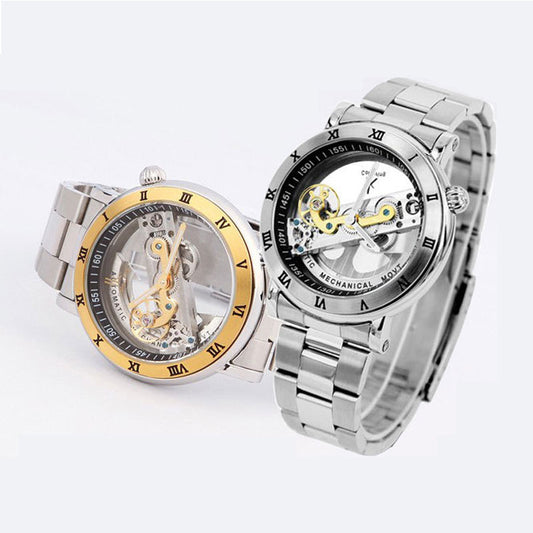 Double-sided Transparent Hollow Small Movement Flywheel Automatic Watch