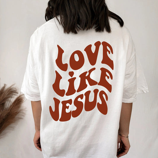 Women's Top Round Neck Slogan Printed Short Sleeves