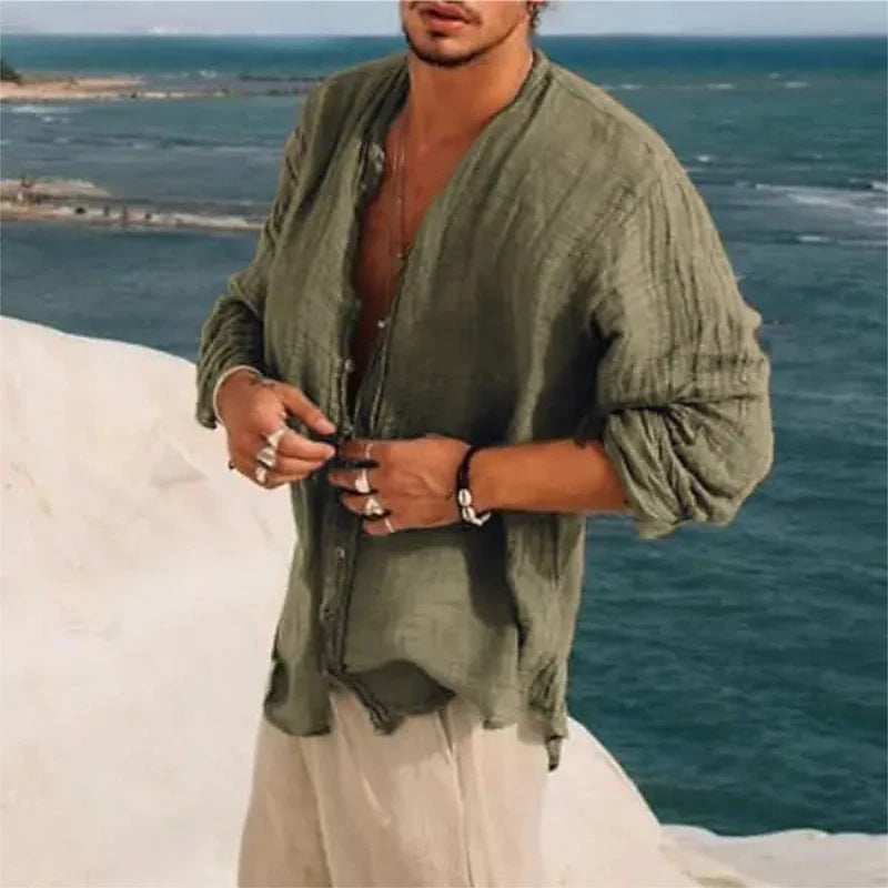 Half Sleeve Shirt Men's Clothing Handsome Trendy Casual