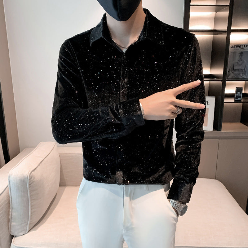 Men's Casual Business Sequined Shirt