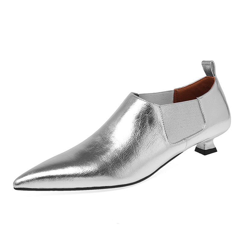 Women's Retro Elegant Low Heel Pointed Toe Deep Mouth Shoes