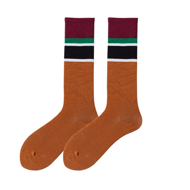 Women's High Tube Calf And Knee Pile Stockings Cotton Socks