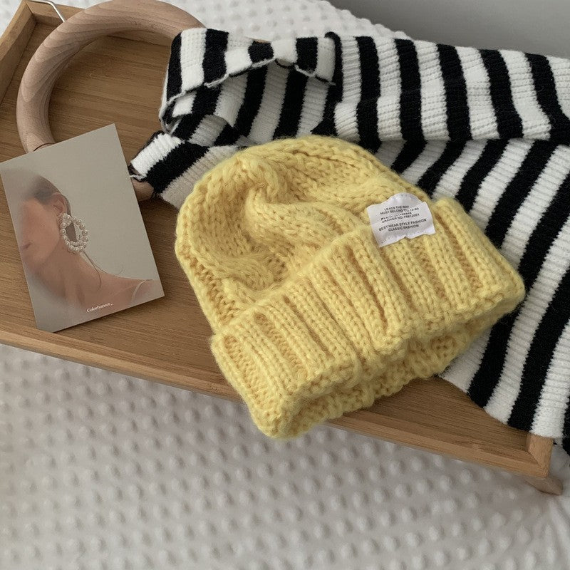 Women's Versatile Solid Color Loose Woolen Hat