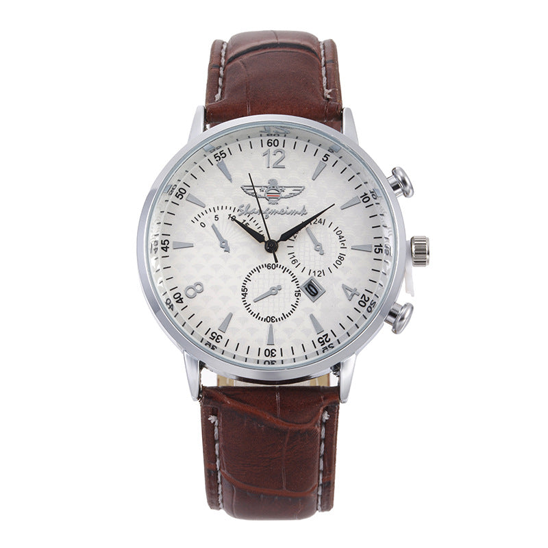 Men's Simple Calendar Leisure Quartz Belt Watch