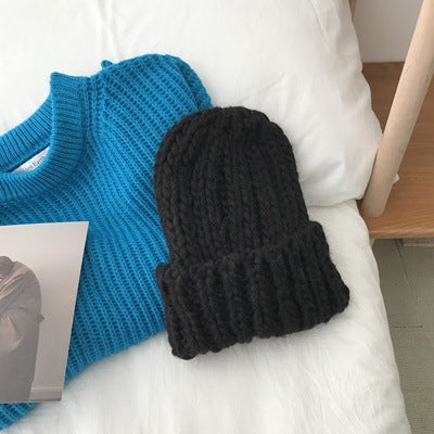 Sweet Candy Color Cute Wool Hat Women Thickened