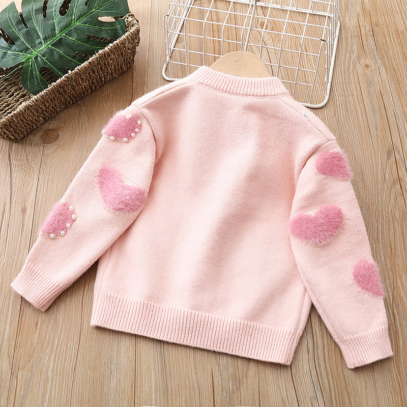 Pigestriktrøje Strik Pullover Cardigan Top