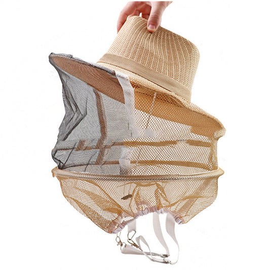 Denim Anti Bee Hat Fireproof Face Mesh Thick Steel Ring