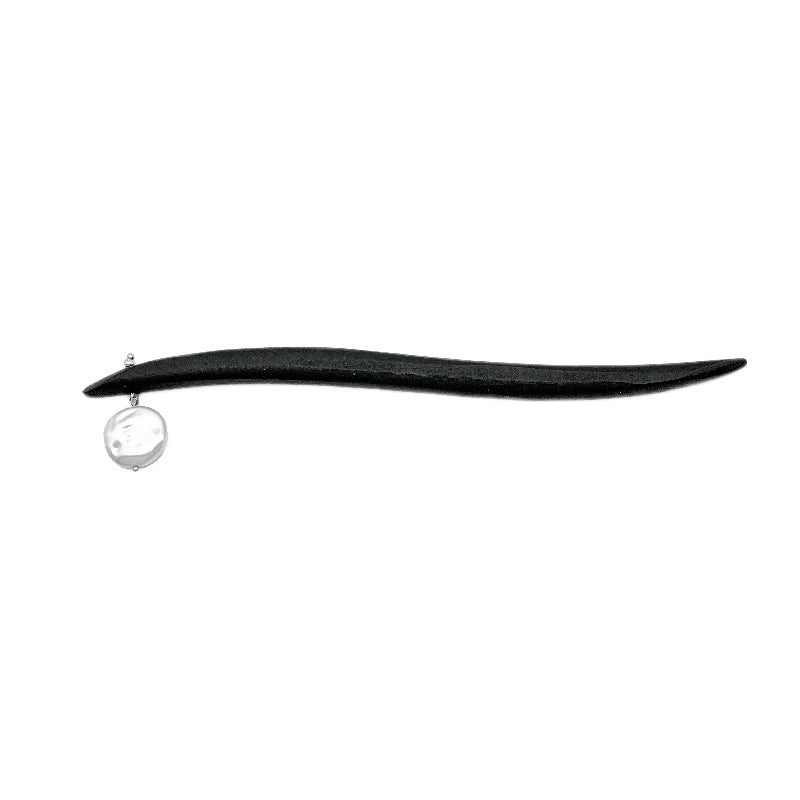 Classical Baroque Pearl Sandalwood Hairpin