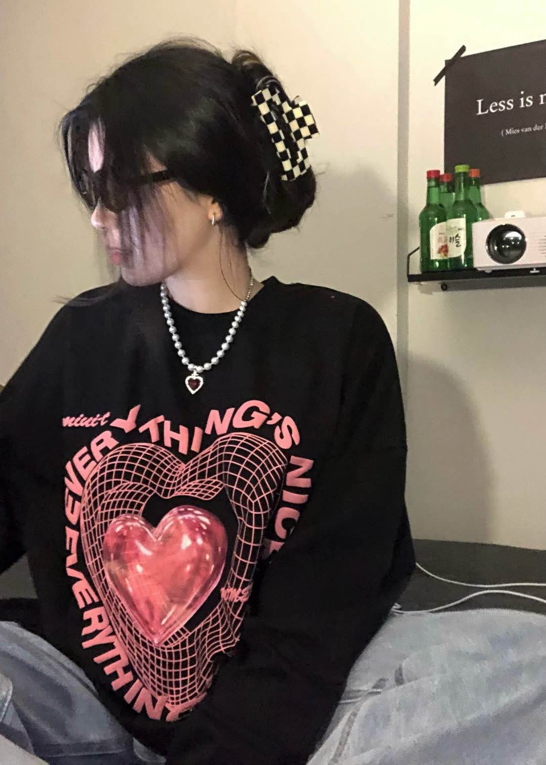 Love Long Sleeve Sweater Women's Thin Ins Loose