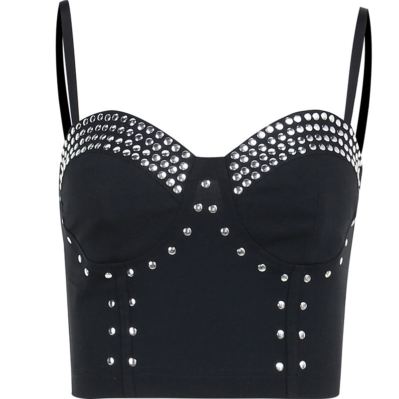 Women's Trendy Stud Metal Suspender Top