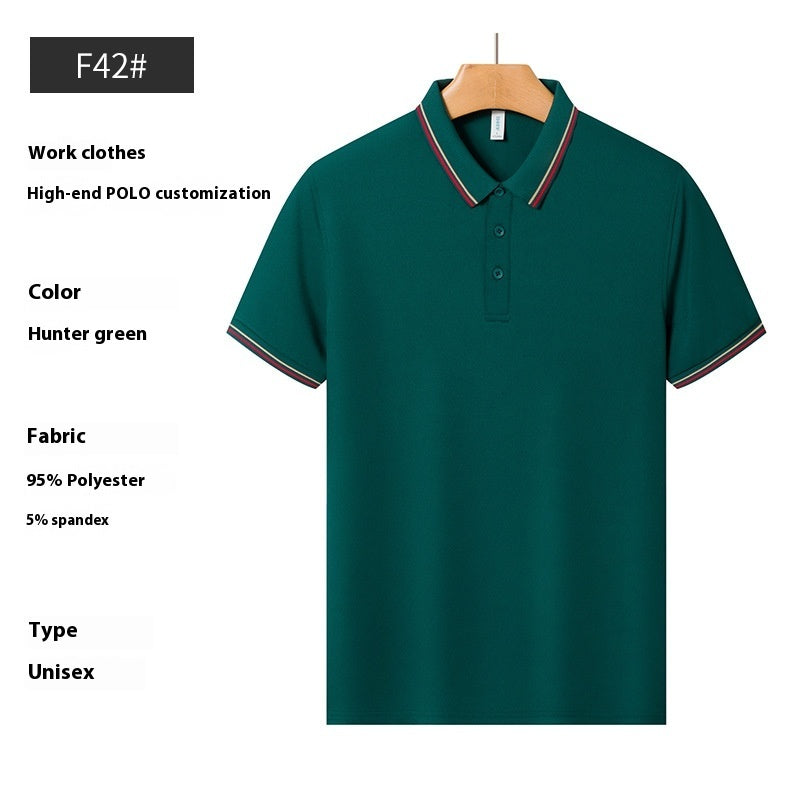 Mænds Business Polo T-shirt i sommer-issilke med perler