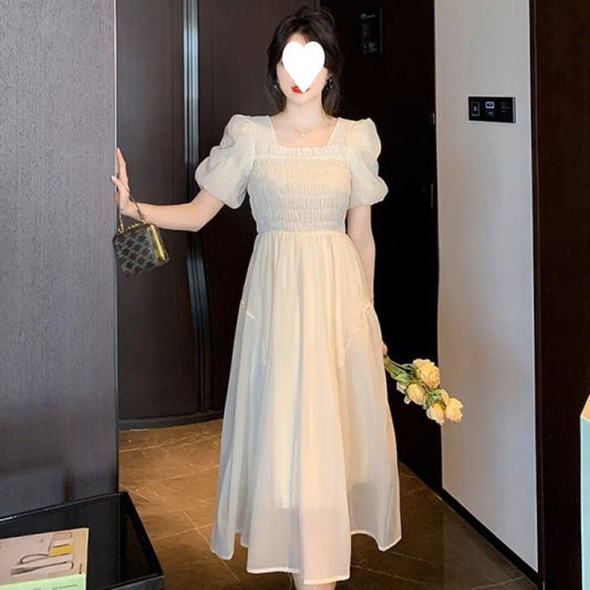 New French-style Elegant Waist-cinching Womens Dress