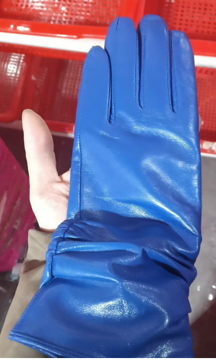 High-end Women's Sheepskin Gloves Leather Extended