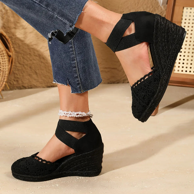Women's Fashion Canvas Shoes Wedge Sandals