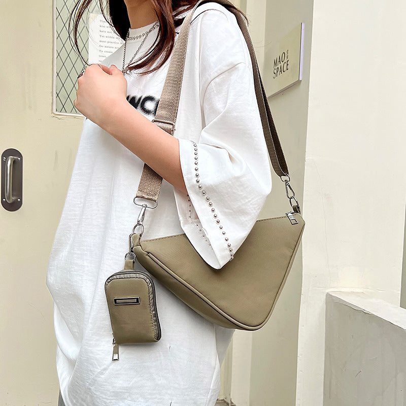 Women's Oxford Fabric Texture Triangle Bag