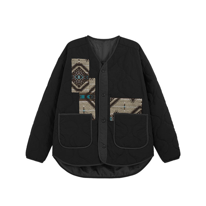Color Matching Ethnic Style Jacket Japanese-style Retro Loose