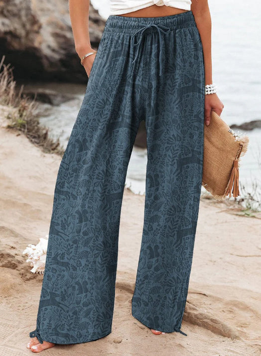Ethnic Pattern Floral Print Casual Jumpsuit