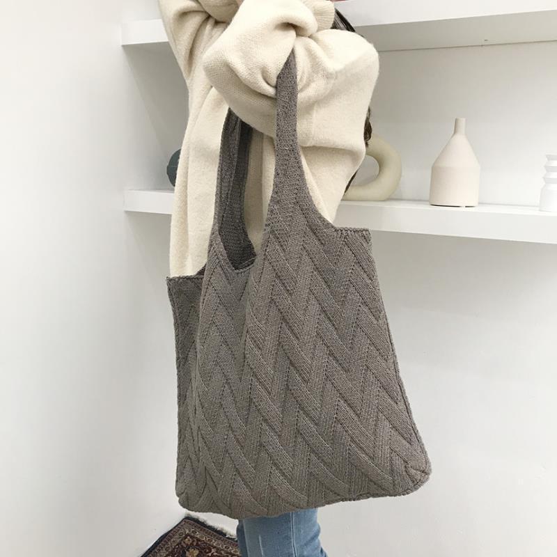 Knitted Casual Large Capacity Single Shoulder Bag