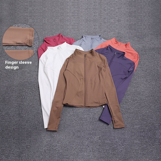 Yoga Clothes Sports Jacket Women's Tight Long-sleeved Quick-drying Breathable Top