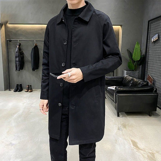 Men's Mid-length Loose Skin Trench Casual Thin Coat