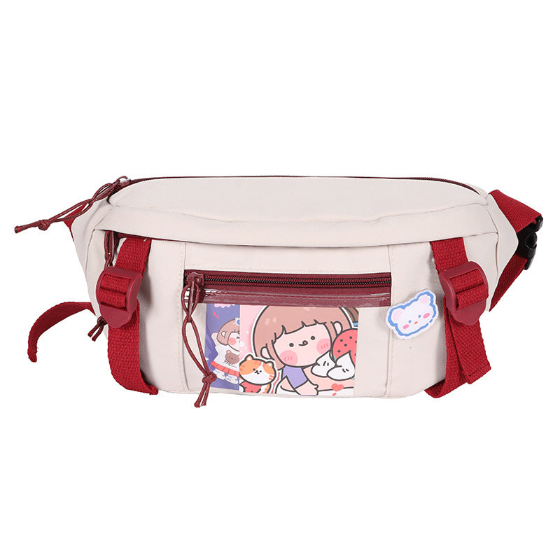 Cute Cartoon Girl Student Transparent Messenger Bag