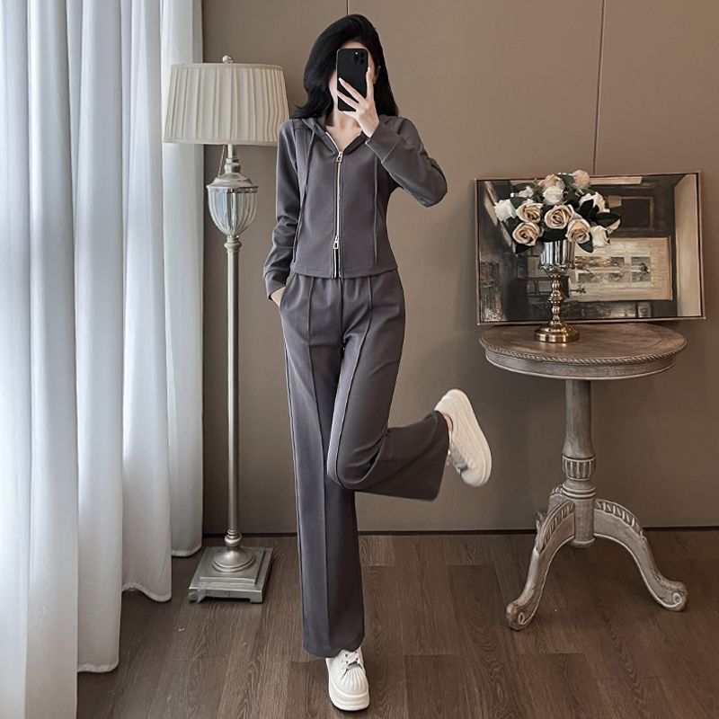 Western Style Youthful-looking Fried Street Sweatshirt And Sweatpants Two-piece Set