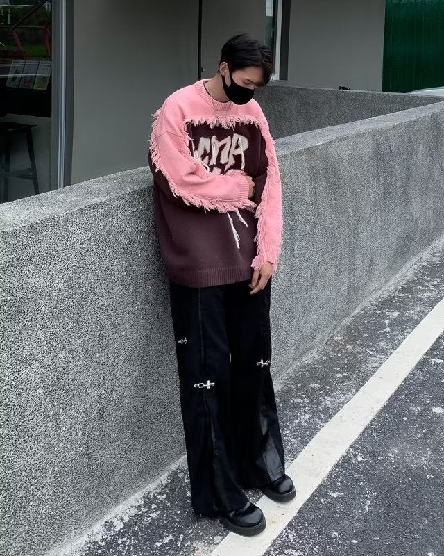 Tassels Loose-fitting Couple Knitted Sweater