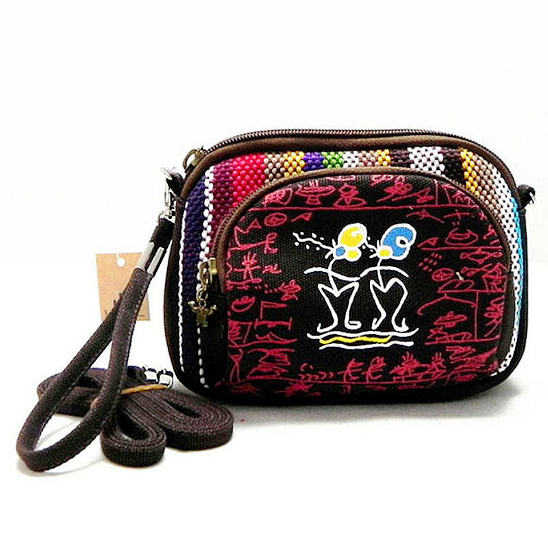 Multifunctional Fabric Printed Canvas Shoulder Crossbody Bag