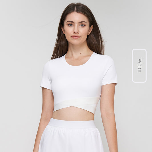 Short Sleeve Semi Fixed Cup High Elastic Top