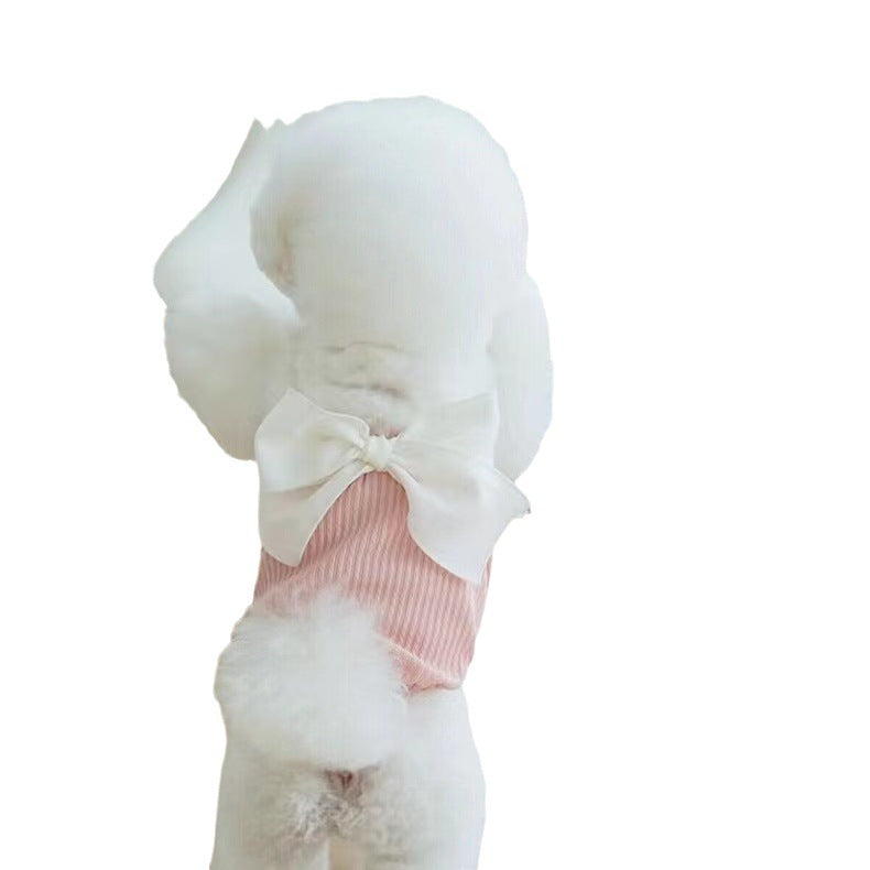 Pet Dog Summer Bow Suspenders Clothes