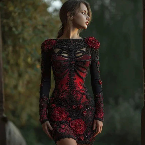 Womens Fashion Figure-flattering Printed Dress