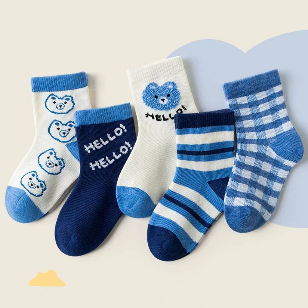 Of Cute Cartoon Children's Socks 5 Pairs