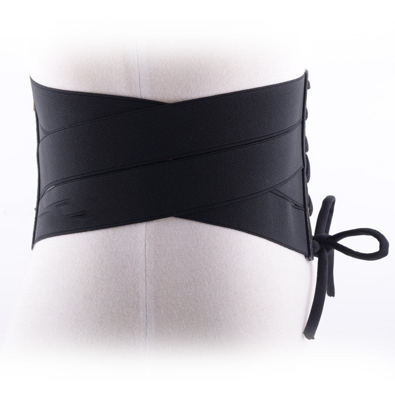 Cross Elastic Waist Repair Tying Rope Wide Belt, Elastic Waistband For Ladies