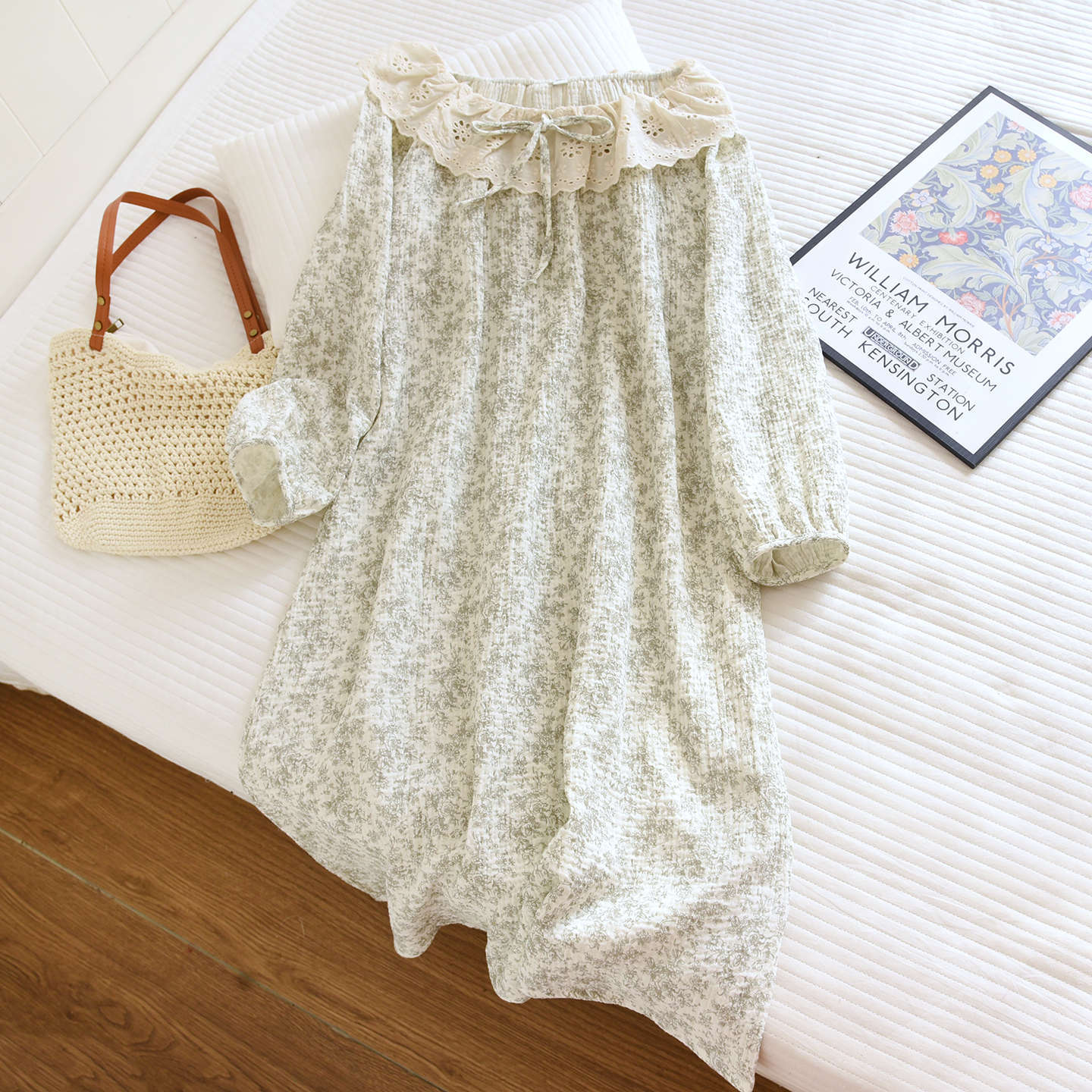 Cute Womens SpringSummer Long-Sleeve Loungewear Dress