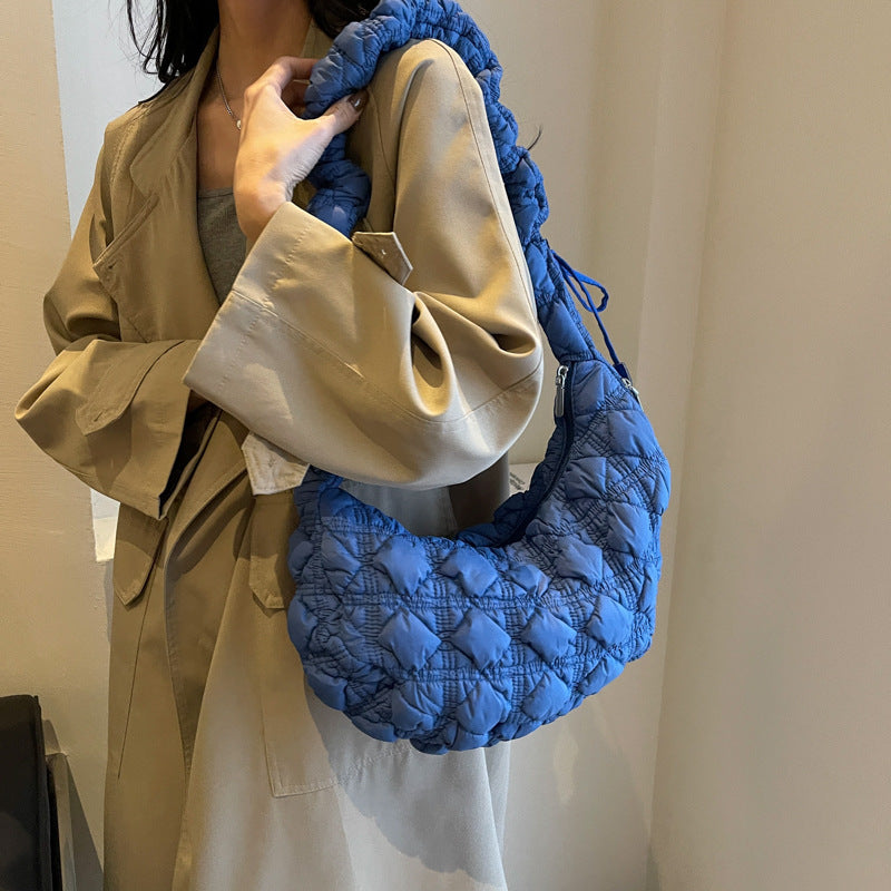 Niche Drawstring Shoulder Crossbody Pleated Cloud Bag